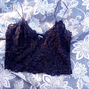 Black Lace Crop Top
